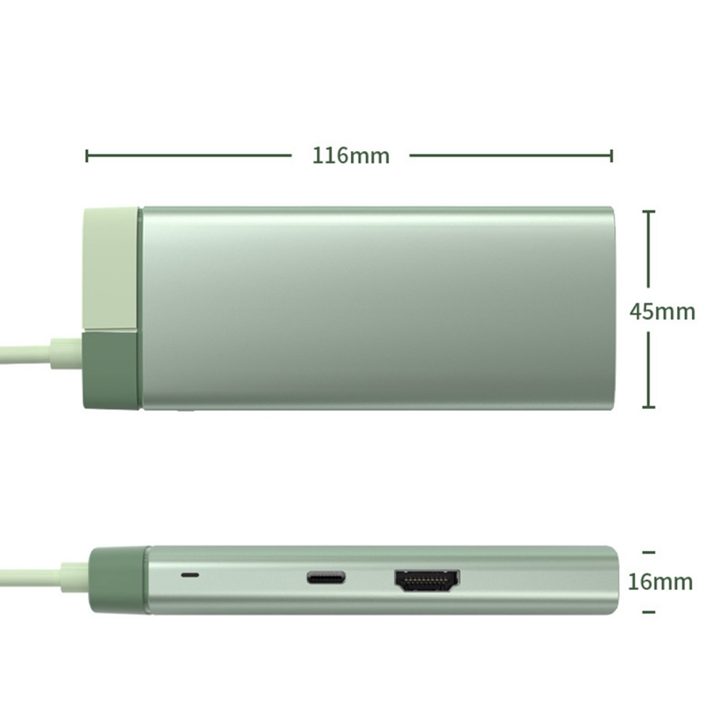 Bộ Chia Dữ Liệu Hoa Hướng Dương PD100W Gigabit Ethernet 4K HDMI 5Gbps Giao Diện USB Type-C Sang USB 3