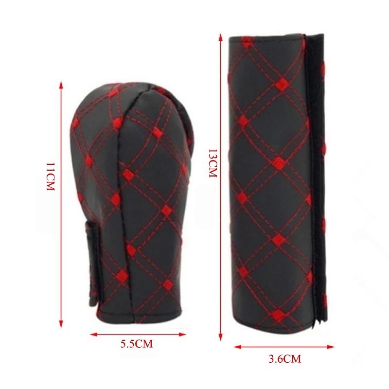 Bộ 2 Vỏ Bọc Tay Nắm Cần Số Xe Hơi Bằng Da Giả Chống Trượt Chất Lượng Cao