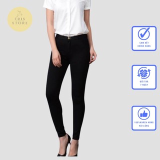 Quần tregging nữ Eris lưng cao dài dáng ôm body vải umi co dãn mặc đi làm công sở đi chơi màu đen kiểu jean