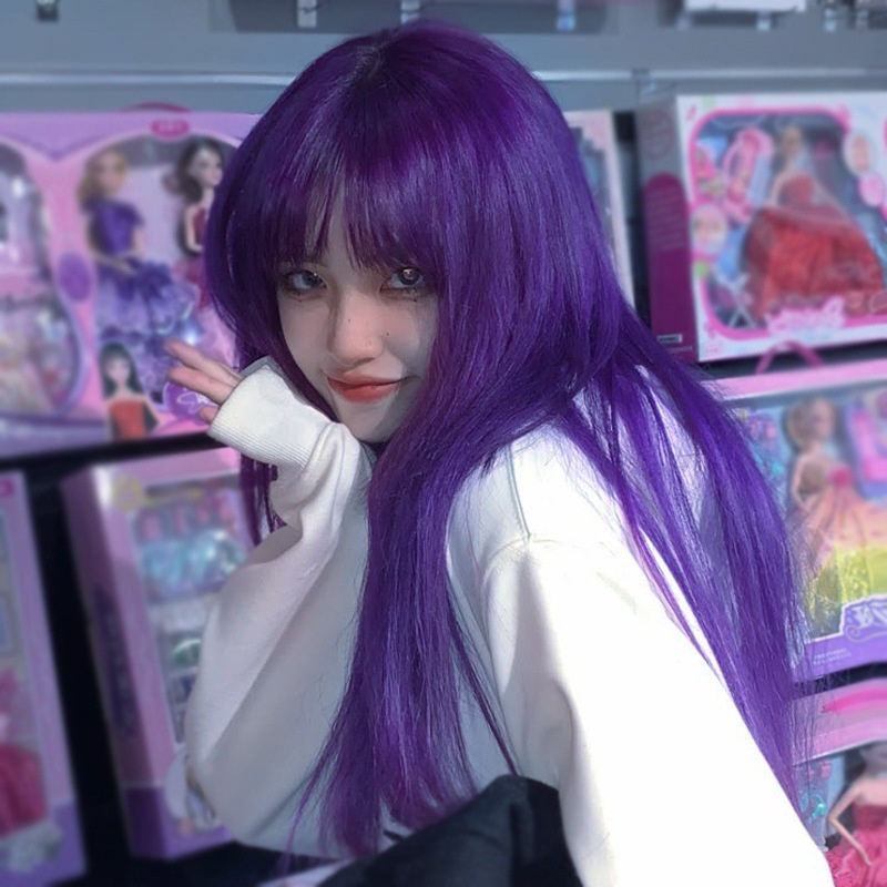 Tóc Giả Dài Thẳng Màu Trắng / Hồng Nhạt Phong Cách Lolita Hàn Quốc Cho Nam Nữ