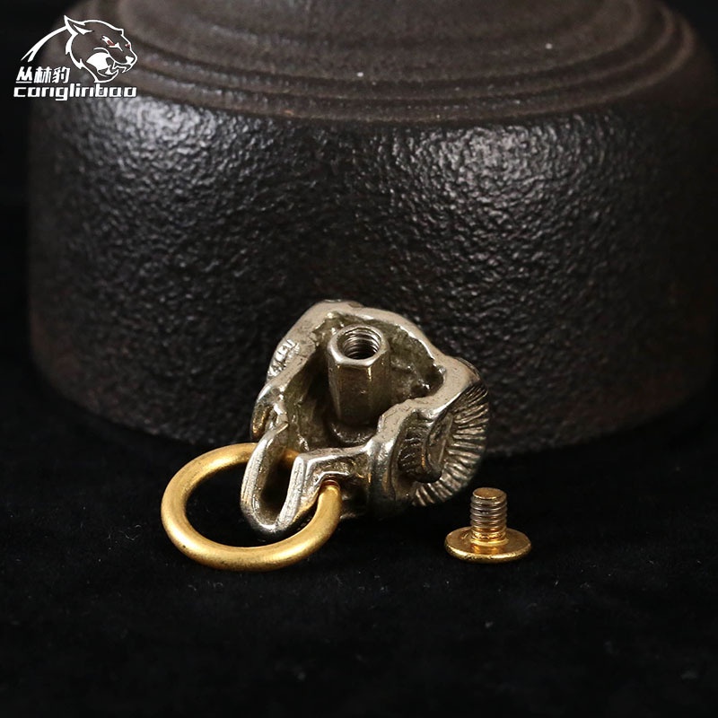 Vòng Đồng Thau Hình Đầu Lâu Dùng Trang Trí Ví DIY
