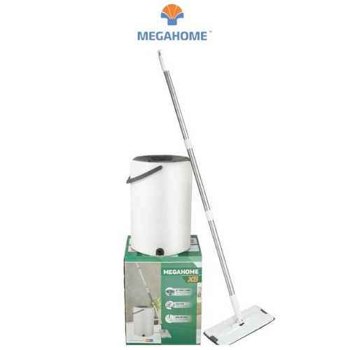 Bộ Lau Nhà 2 ngăn thông minh Megahome X5 dung tích 15L sử dụng mâm lau hình chữ nhật