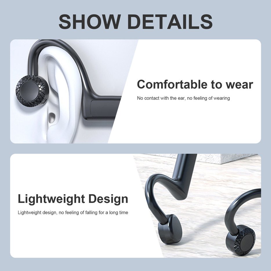 ✱BEST✱ Bone Conduction Earphone Wireless 5.1 Waterproof Sports Hands Free Headset