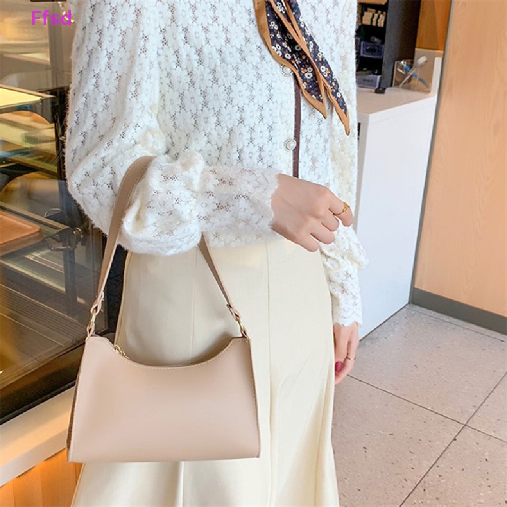 {Ffsd} Túi Xách Da PU Màu Trơn Thời Trang Cổ Điển Cho Nữ * Hàng Bán Chạy