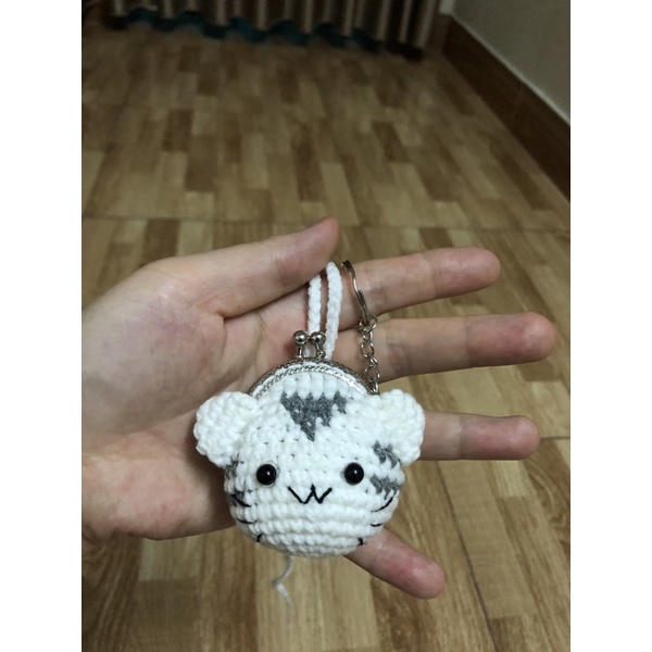 Túi đựng tỏi cho bé sơ sinh bằng len handmade nhiều mẫu hình con mèo
