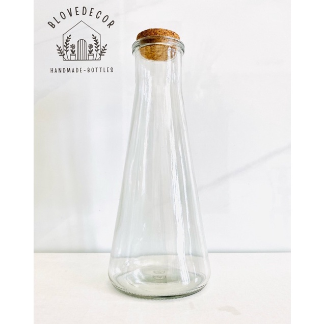 Chai nón 350ml nút gỗ ép thuỷ tinh