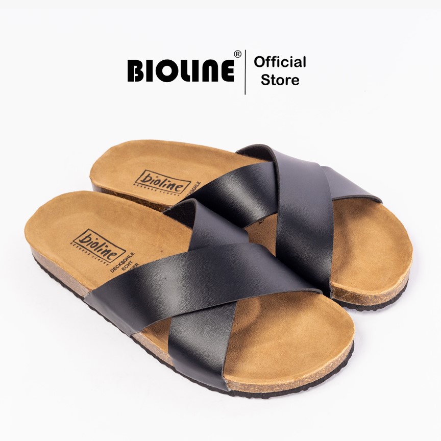 Mã PU03 - Dép văn phòng Birken Đế Trấu BIOLINE Official Thiết Kế Unisex Quai Chữ X Da PU