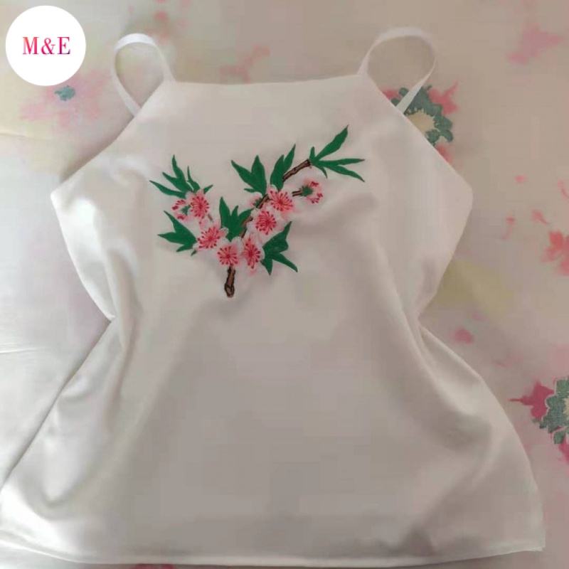 M &amp; E Áo Hán Phục Nhỏ Hai Dây Thêu Hoa Phong Cách Dân Tộc Mùa Hè Mới Cho Nữ