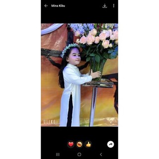 áo dài lụa trắng cho bé