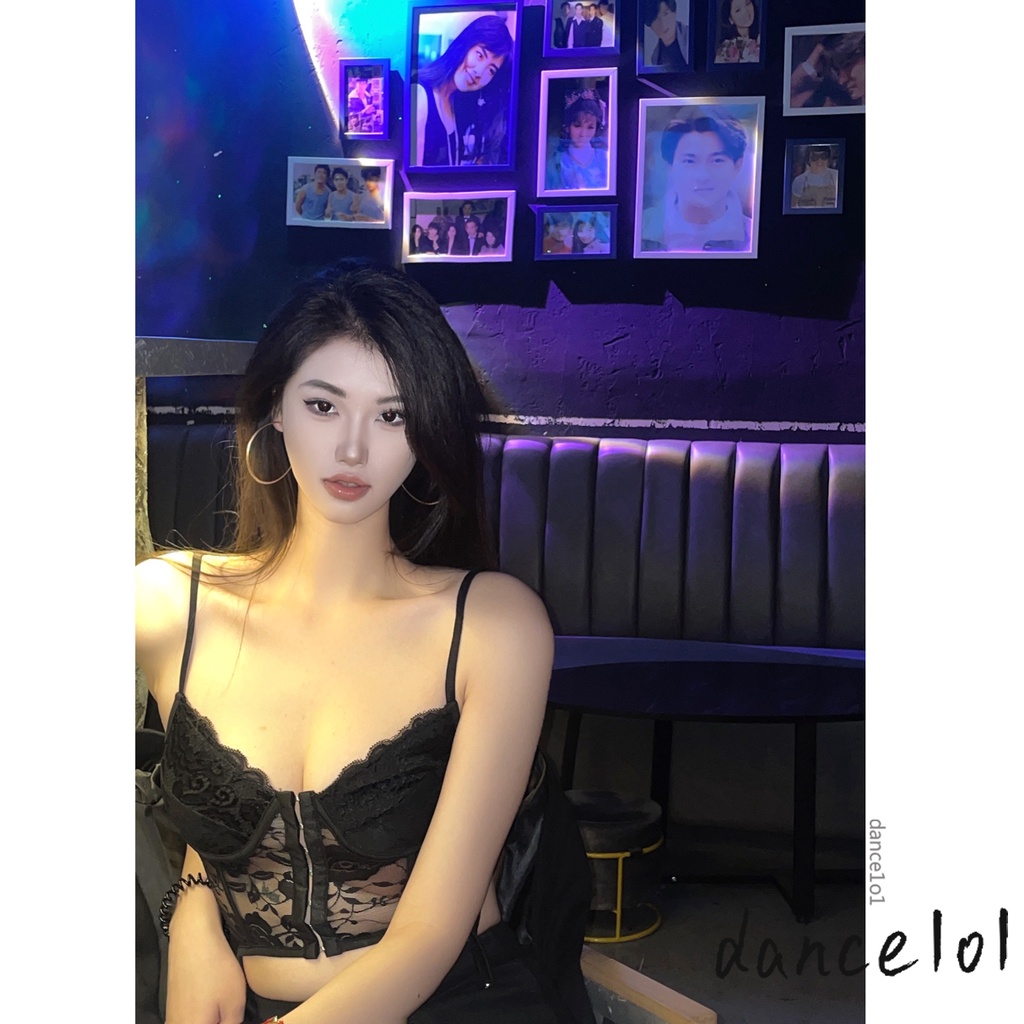 Áo Khiêu Vũ 1O1 Cổ Chữ V Phối Ren Gợi Cảm Cho Nữ