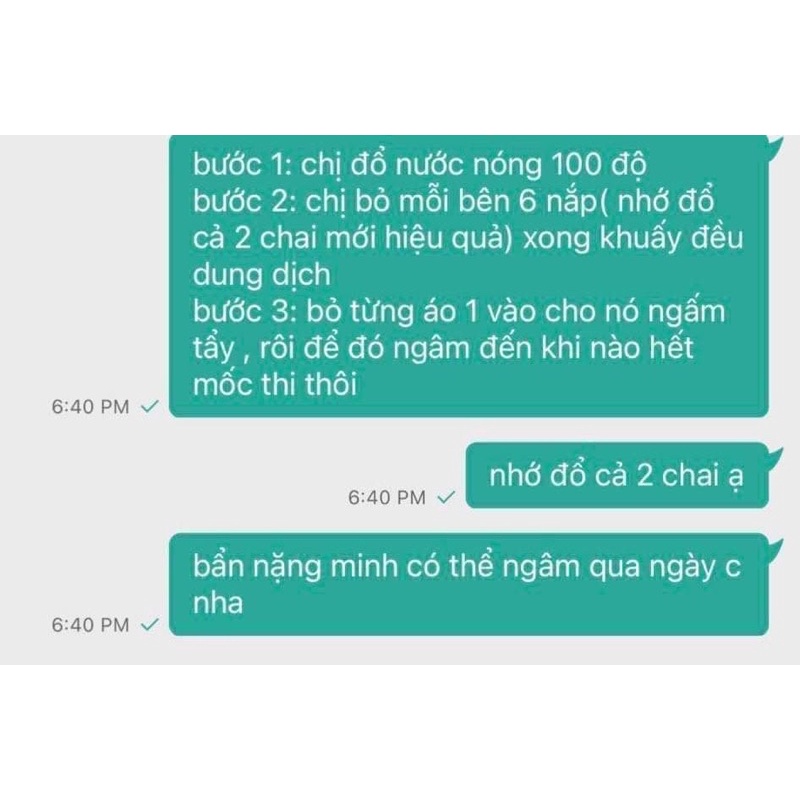 Tẩy mốc quần áo MÀU, Áo Trắng