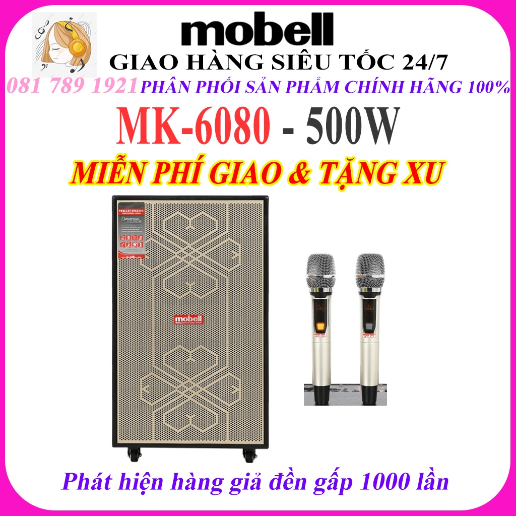 Loa kéo Karaoke Mobell MK-6080 / MK6080 600W - Hàng chính hãng