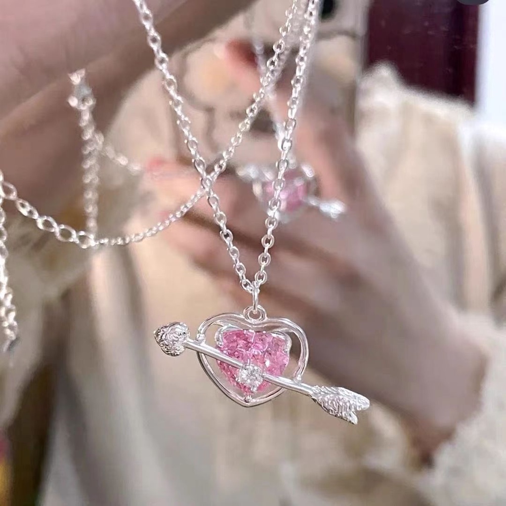 Vòng cổ choker iF YOU màu bạc mặt trái tim thời trang dành cho cặp đôi