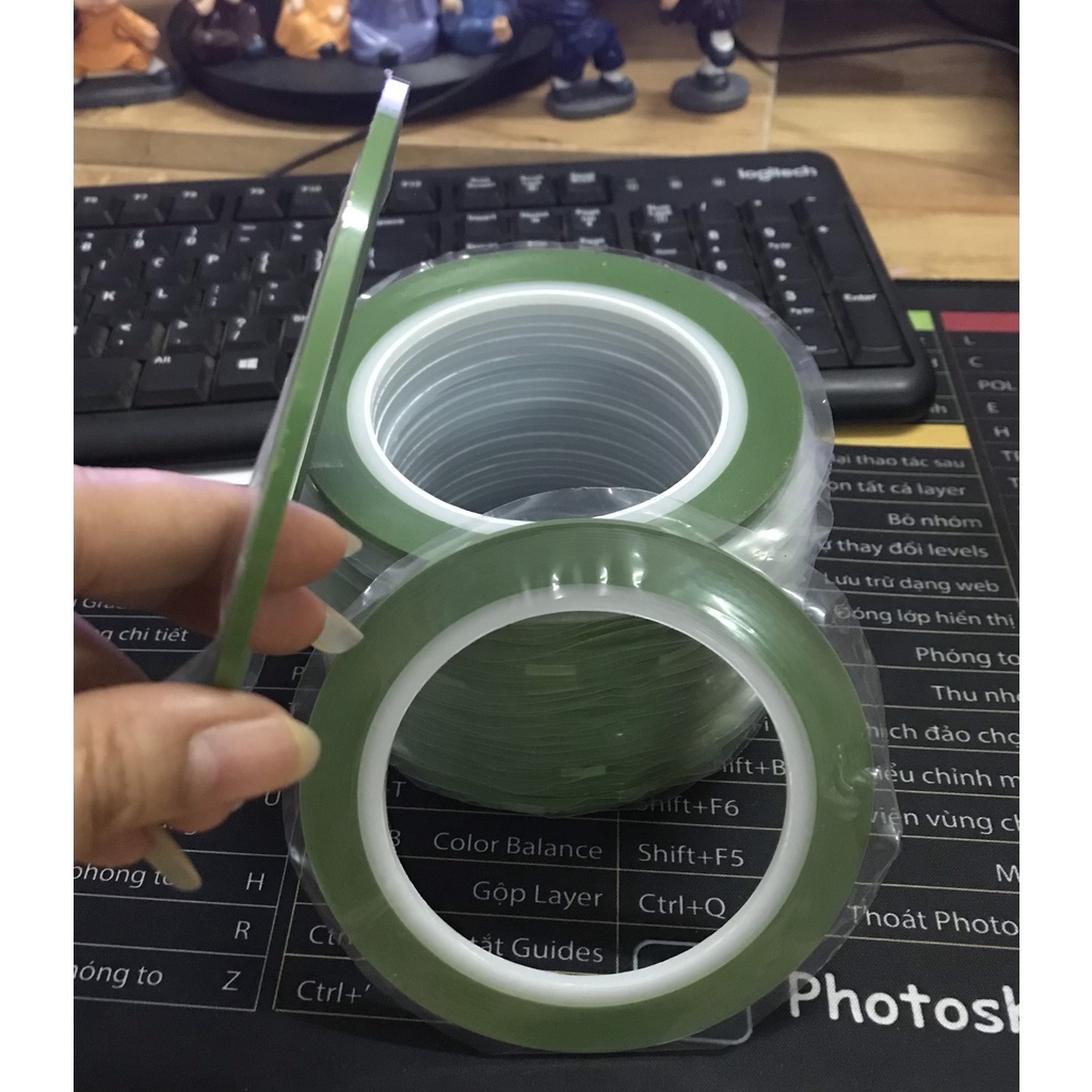 Combo Băng Keo Nhiệt Tạo Fan Loại Siêu Cao Cấp, Băng Dính Nhiệt Làm Fan Mi,Băng Dính Xanh_Băng Keo Tạo Fan Volume