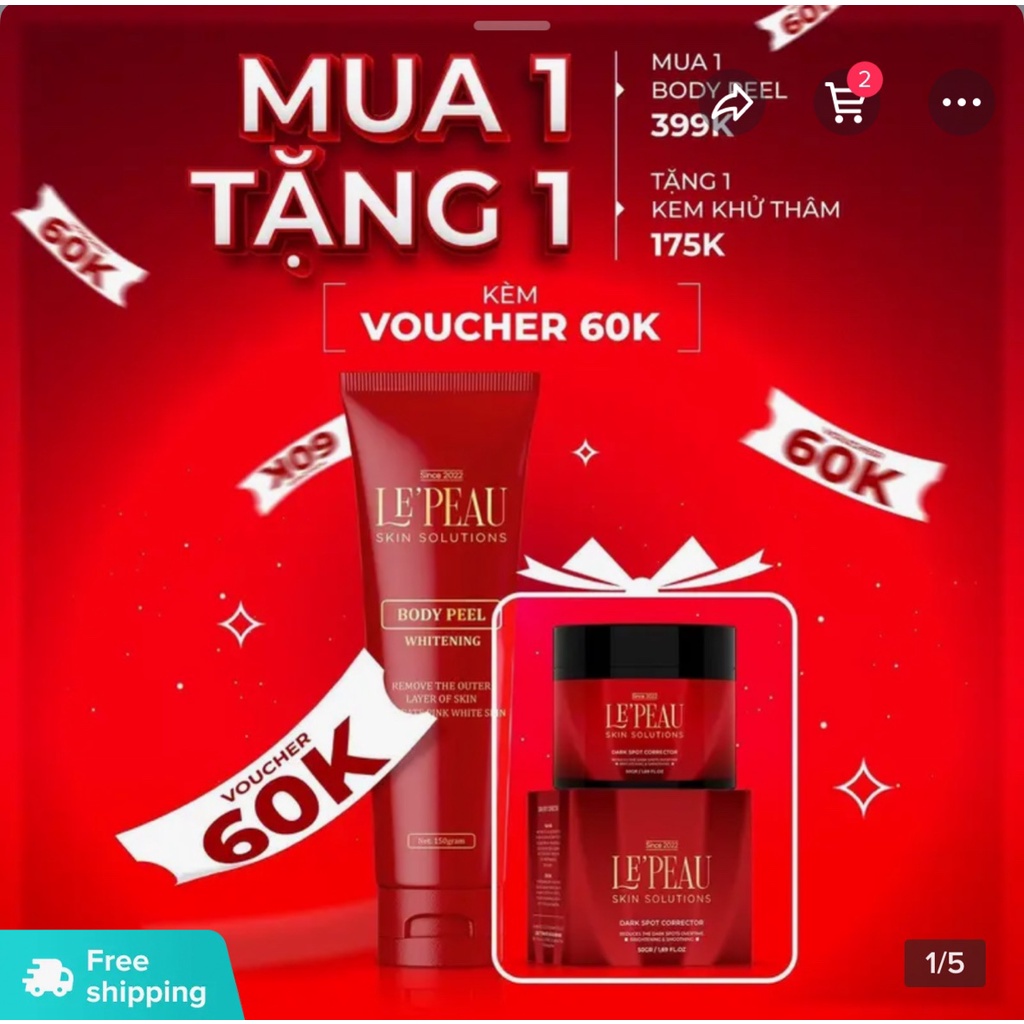 Peel nách retinol, peel da body trắng da mờ thâm sau 7 ngày, Thay Da Sinh Học  - LEPEAU