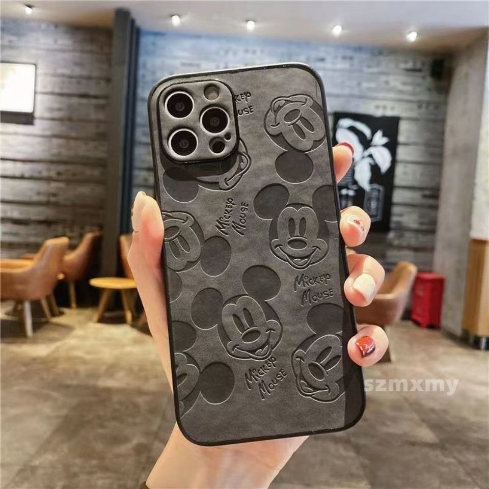 Ốp Điện Thoại Da Hình Mickey 3D Cho Iphone 14 Pro Max 13 Pro Max 12 11 Mini X XS XR 7 8 Plus