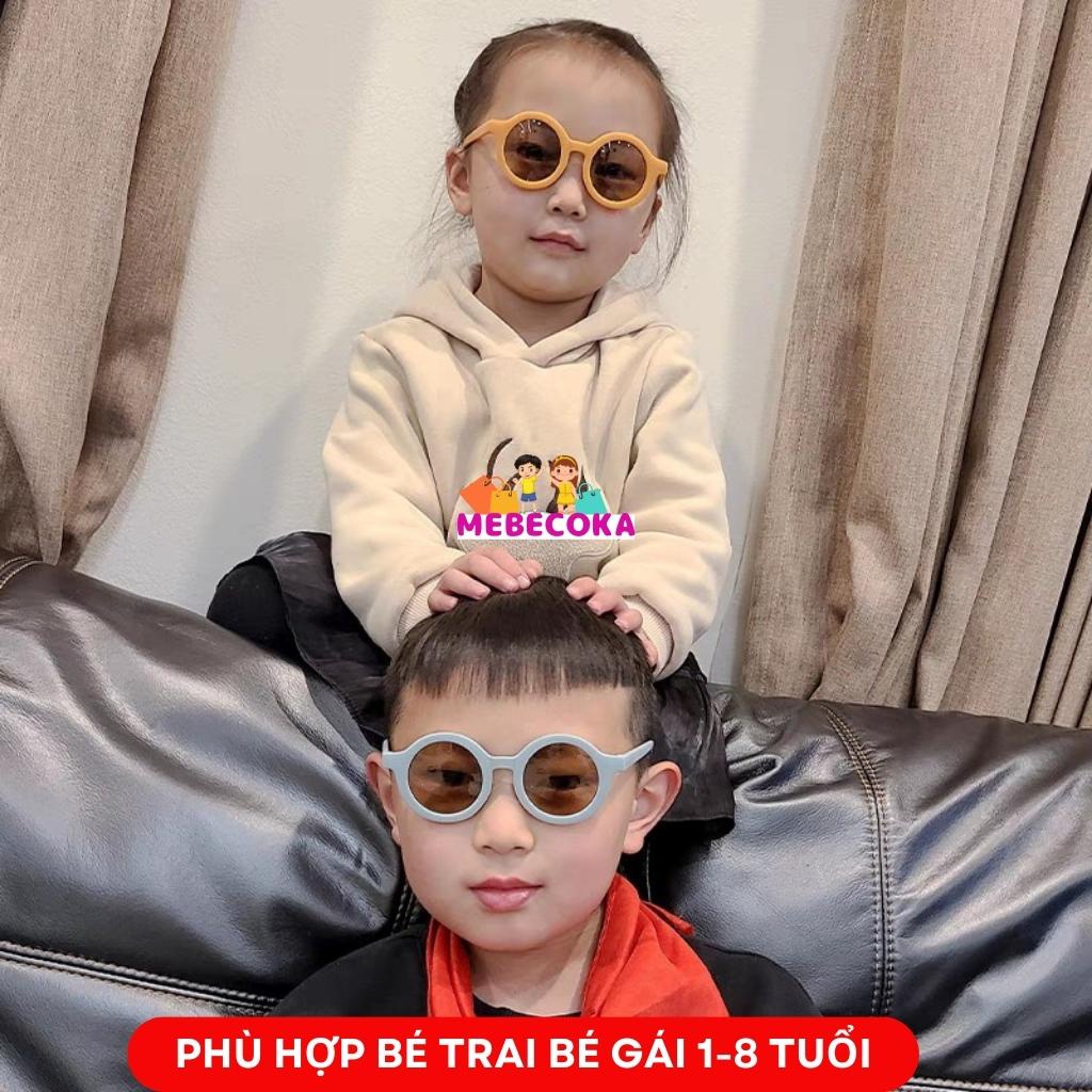 Kính cho bé - Kính mắt râm Gọng tròn phong cách Vintage chống tia UV cho bé trai bé gái từ 1-8 tuổi mới nhất MEBECOKA