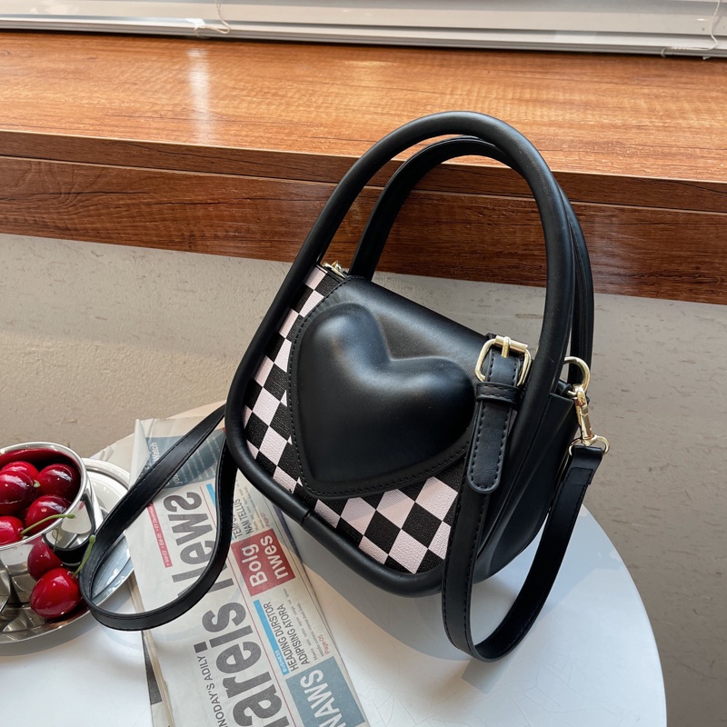 Túi Đeo Vai Họa Tiết Trái Tim Đơn Giản Thời Trang Cao Cấp Dễ Phối Đồ Cho Nữ