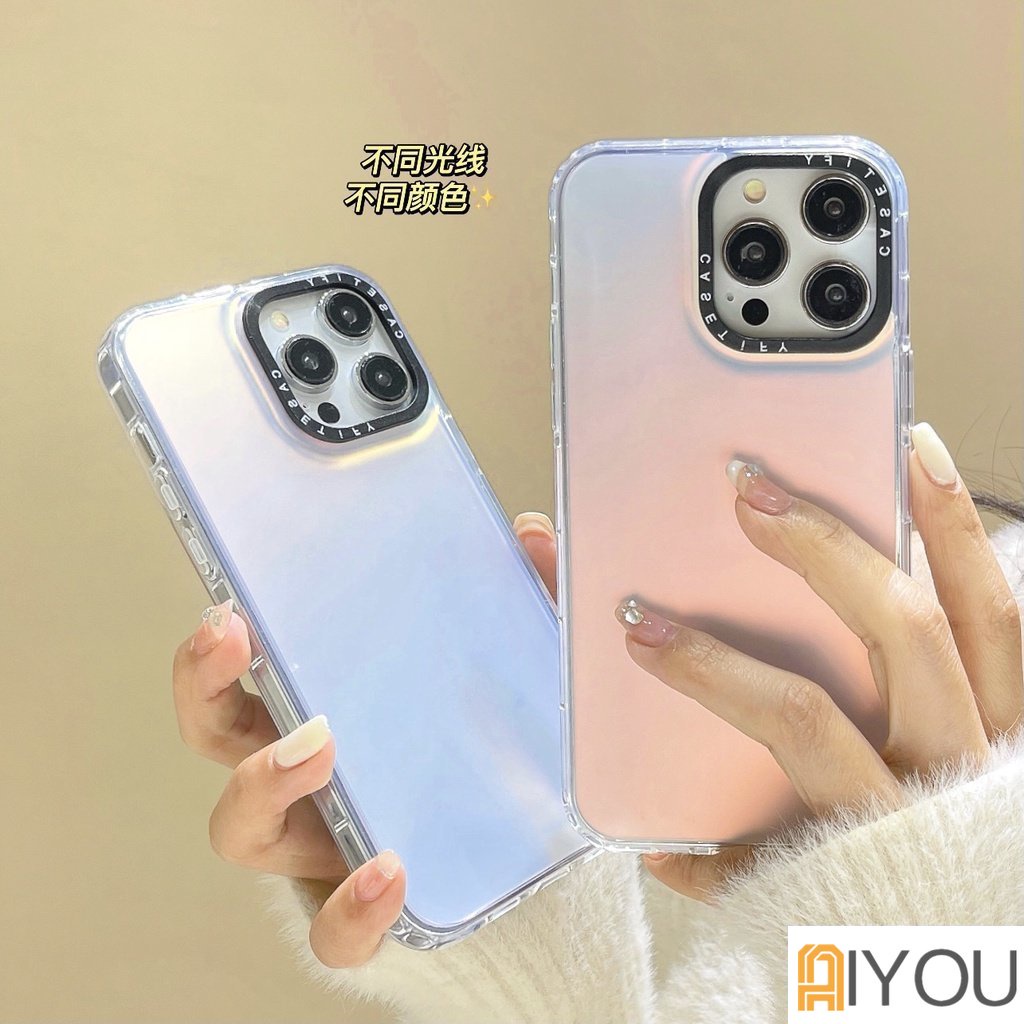 Ốp Điện Thoại PC Cứng Viền TPU Dẻo Màu Gradient Sang Trọng Cho iPhone 15  14 Pro Max iPhone 11 12 13 Pro Max