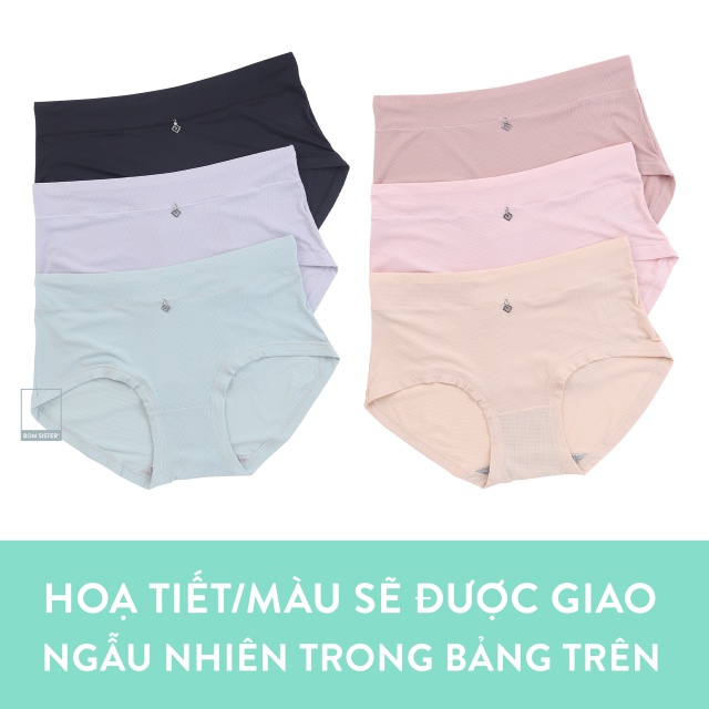 Quần lót thun thông hơi đính nút lưng vừa màu trơn BOM SISTER MUQ22061