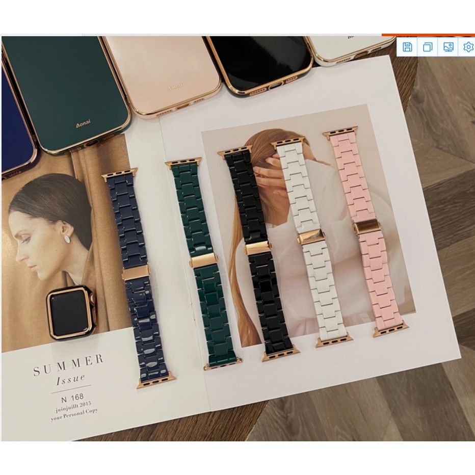 Dây Đeo Thay Thế 41mm S7 SE S8 45m Bằng Nhựa Resin Hai Màu Cho Apple Watch 41mm 45mm 7 6 se 5 4 3 40mm 44mm 38mm 42mm