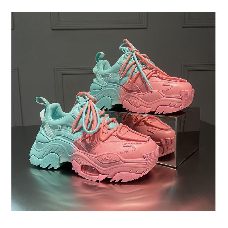 Hàng Châu Âu 2022 Giày Thể Thao Đế Dày Tăng Chiều Cao Dễ Phối Đồ Phong Cách Mới Mùa Thu Cho Bố Và Nữ
