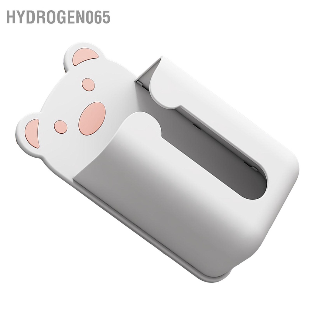 Hydrogen065 Hộp đựng khăn giấy treo tường bằng nhựa họa tiết gấu dễ thương miễn phí cho phòng tắm gia đình