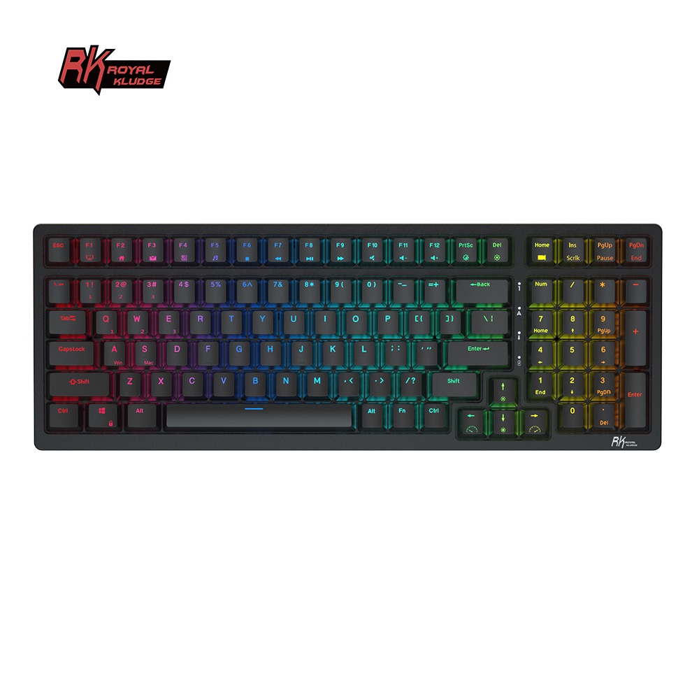 Bàn phím cơ khí ROYAL KLUDGE RK98 98 phím RGB Backlight hỗ trợ cắm nóng với ba chế độ Bluetooth 2.4G không dây/có dây