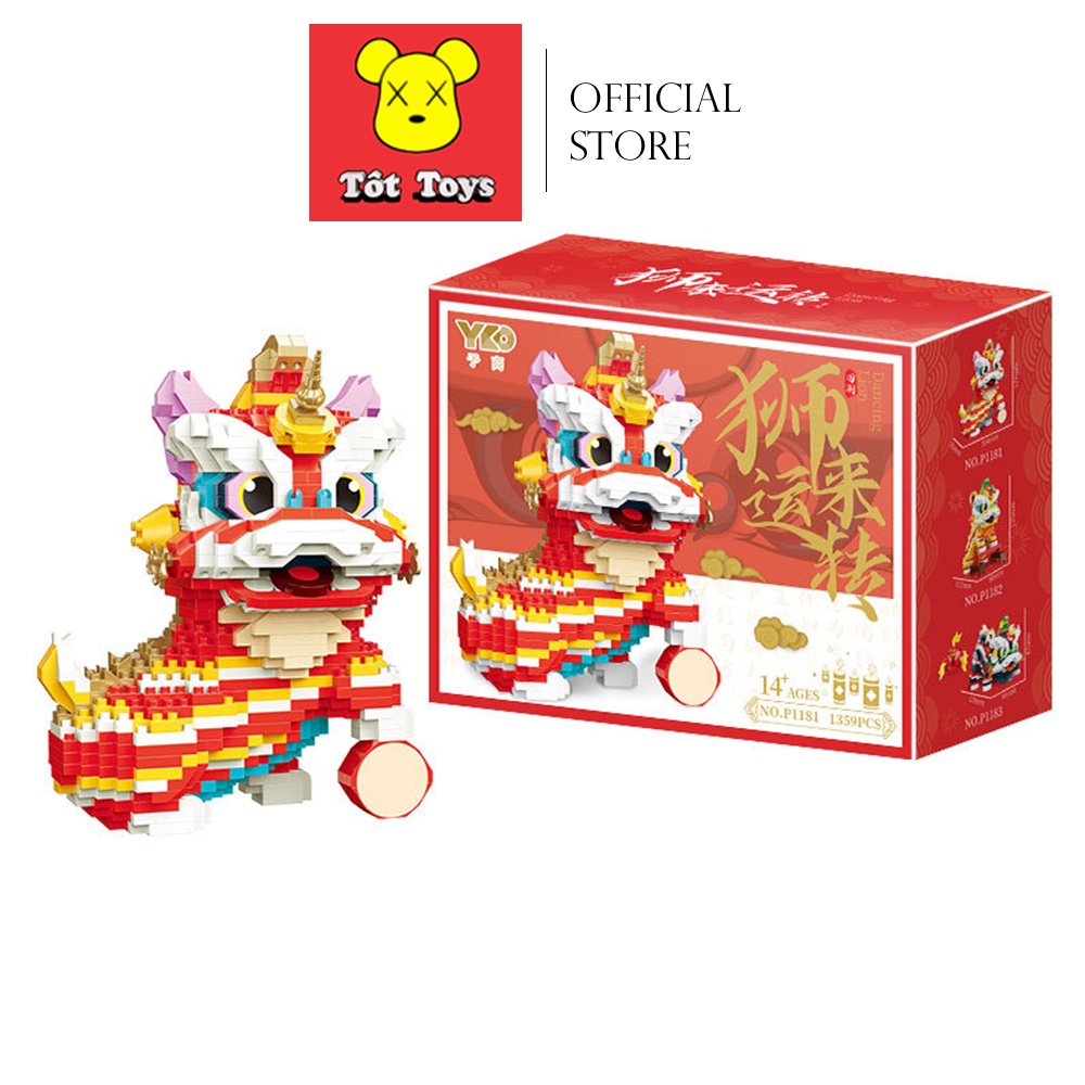 Bộ Đồ Chơi Lắp Ráp KỲ LÂN Múa Sư Tử Hoạt Hình đáng yêu dành cho Bé
