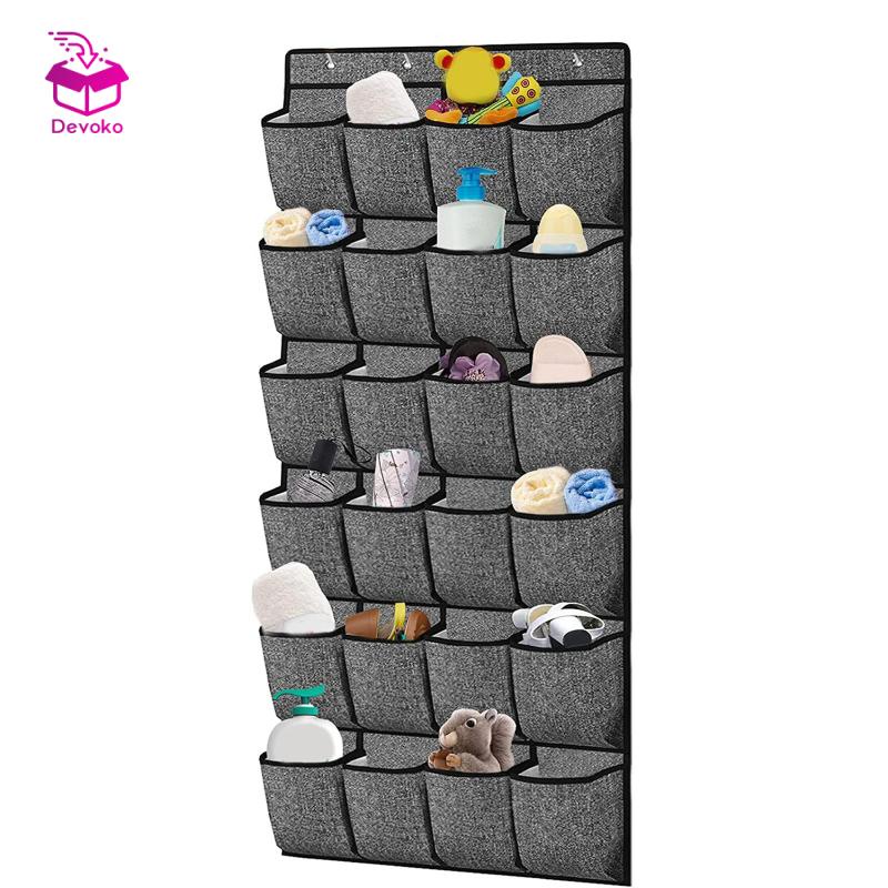 Tổ chức treo trên kệ lưu trữ tủ đựng tường 24 Túi giày trên túi lưu trữ cửa túi đồ chơi Túi đồ chơi nhà phòng khách trang trí phòng ngủ giày đế tủ quần áo Hanger