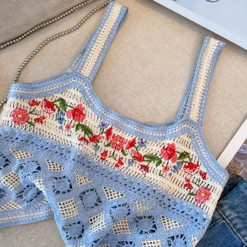 Áo Hai Dây Thêu Hoa Phong Cách Cổ Điển Mùa Hè Mới Cho Nữ