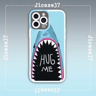 Ốp lưng iphone samsung xiaomi oppo cạnh vuông Jicase JMcase Hug me Blue shark Cá mập xanh cute