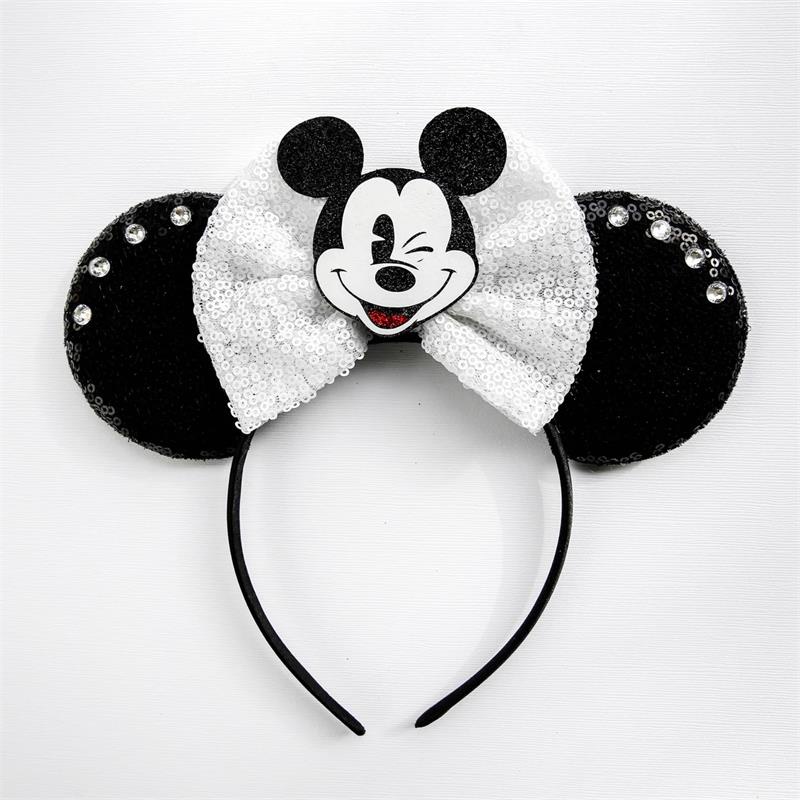 DISNEY Băng Đô Tai Chuột Mickey Minnie Đính Kim Sa Hóa Trang Halloween Cho Nữ
