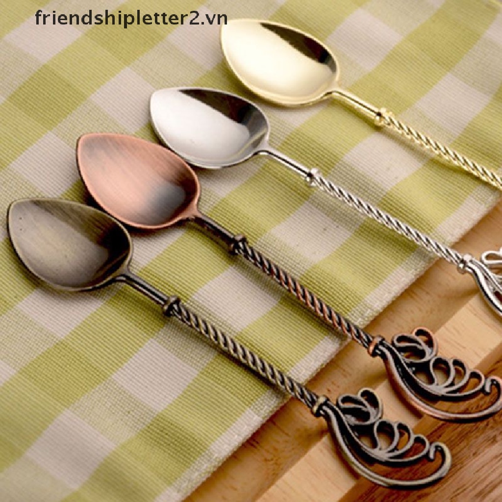 [Mới] Muỗng Cà Phê Nhỏ Chạm Khắc Phong Cách Cổ Điển Cho Nhà Bếp Quán Bar