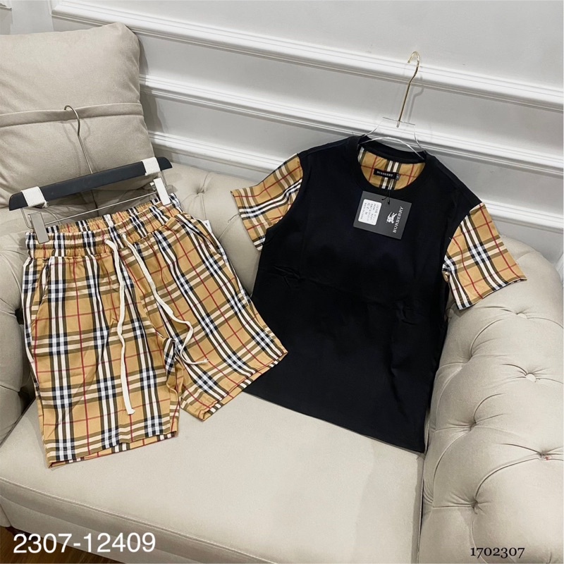 [Sẵn Hàng] Bộ Quần Áo Nam BBR Thêu Chữ Vải Cotton Cao Cấp - Bộ BBR Nam Mùa Hè