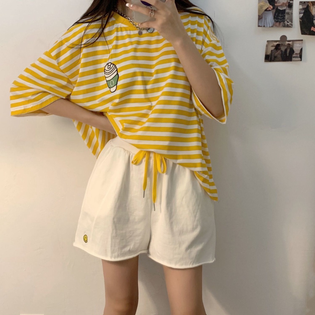 Jiashucheng Klein Quần Short Thể Thao Ống Rộng Lưng Cao Màu Xanh Dương Phong Cách Hàn Quốc Thời Trang Mùa Hè Hàng Mới Dành Cho Bạn Nữ Mặc Ngoài