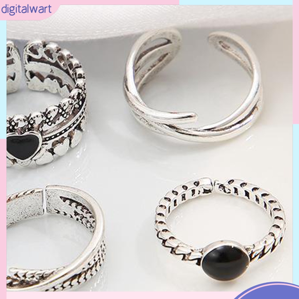 Set 7 Nhẫn Đeo Đốt Ngón Tay Mạ Điện Đính Đá Thời Trang Cho Nữ