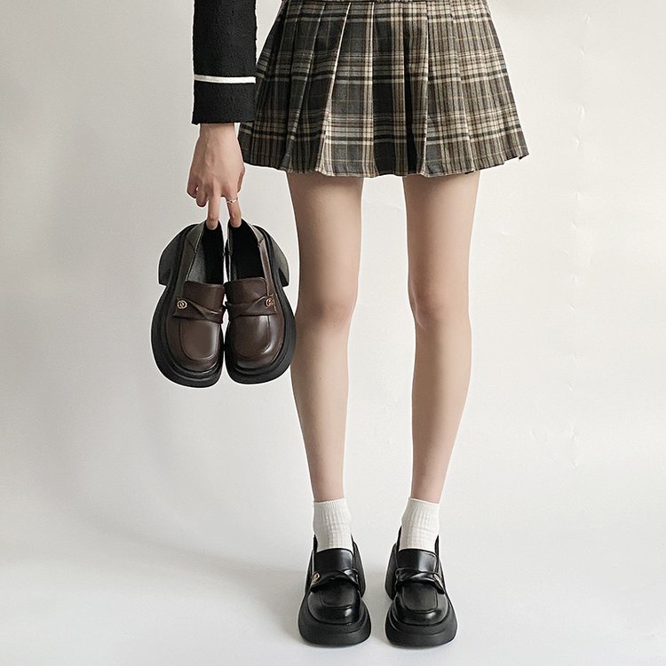 Giày Cao Gót Mũi Tròn Màu Trơn Thiết Kế Thoải Mái Thời Trang