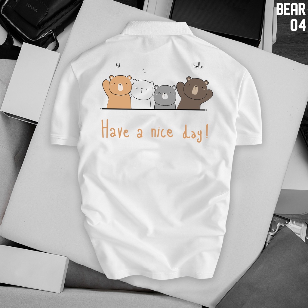 Áo Polo Cổ Bẻ Bear Cute Vải Xịn Fullbox, Thoáng Mát Thấm Hút Mồ Hôi Chuẩn Form Sang Trọng - BEAR 04