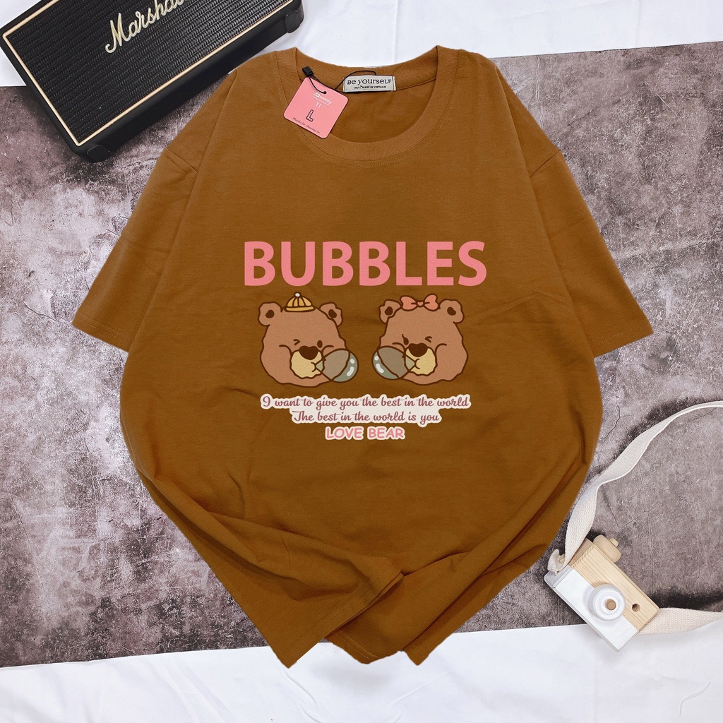 Áo thun unisex Be Yourself size M L XL - Gấu Bubbles
