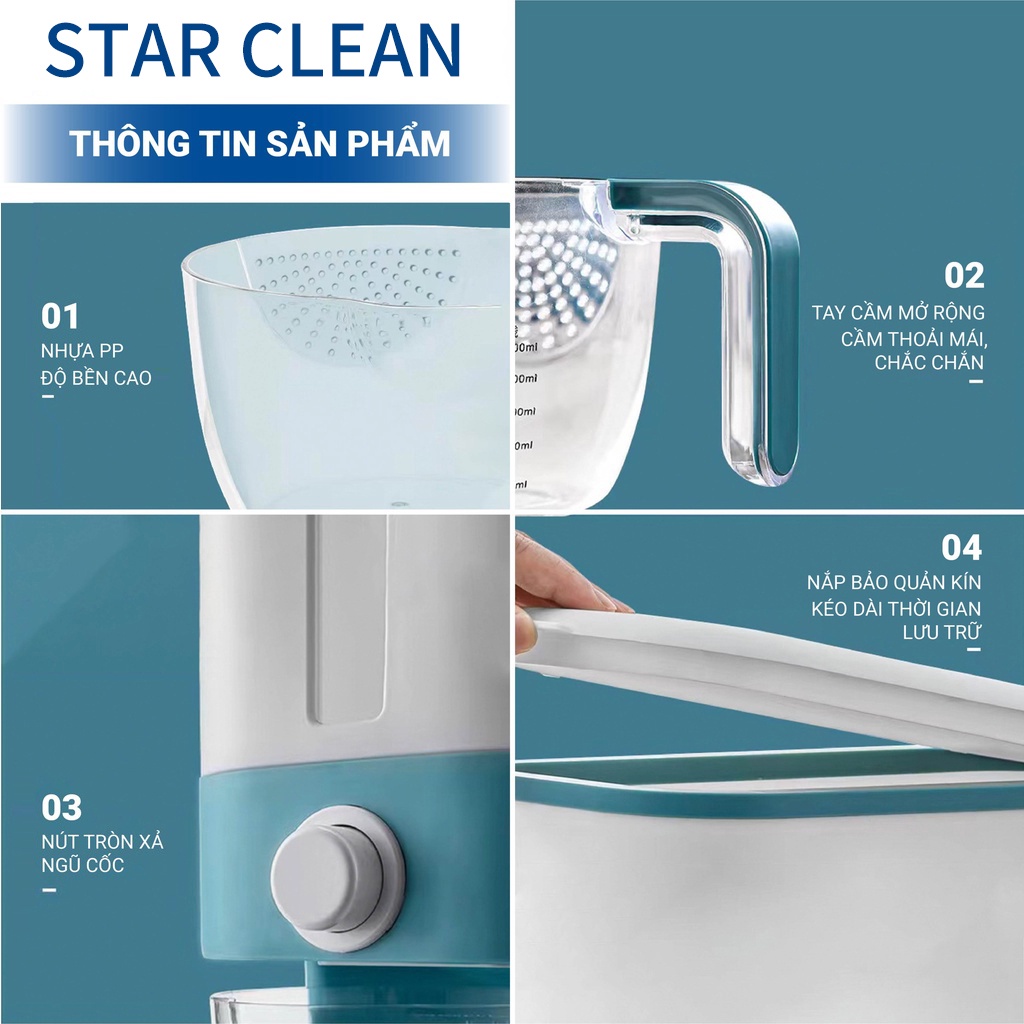 Thùng gỗ gạo thông minh hàng cao cấp công nghệ Nhật bản dung tích 12kg lớn dành cho gia đình bạn Thùng đựng gạo thông