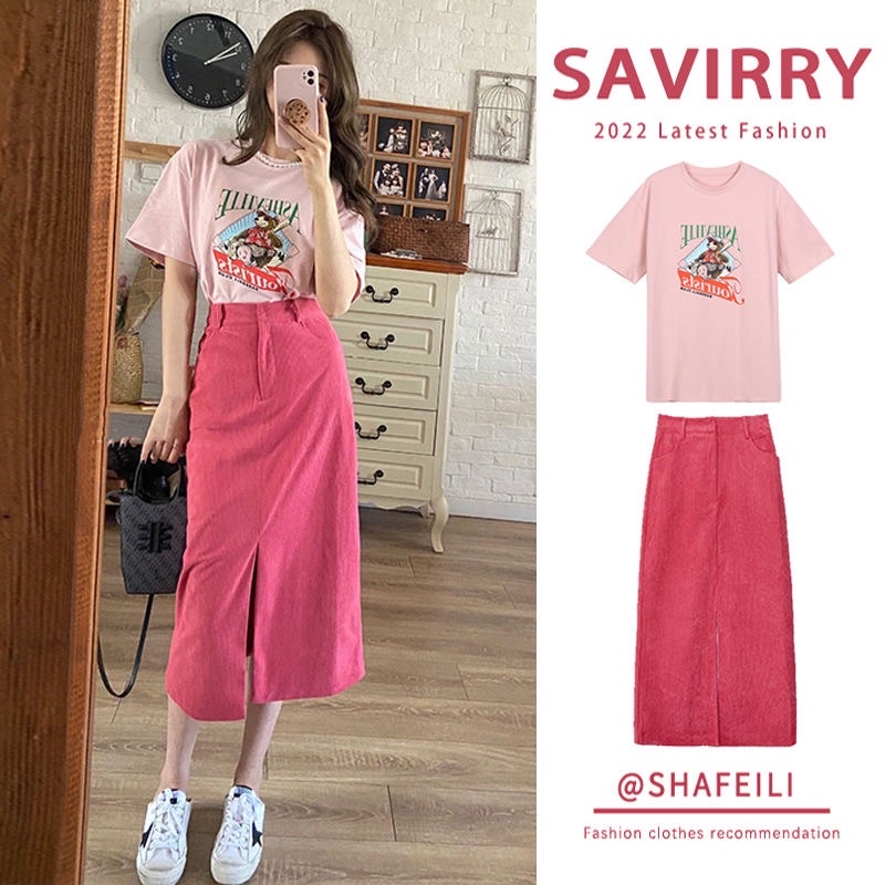 SET CHÂN VÁY BÒ XẺ PHỐI ÁO PHÔNG