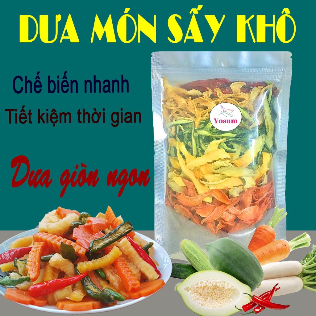 Y20💥100gr Dưa món rau củ sấy khô ,hỗn hợp 5 loại rau củ