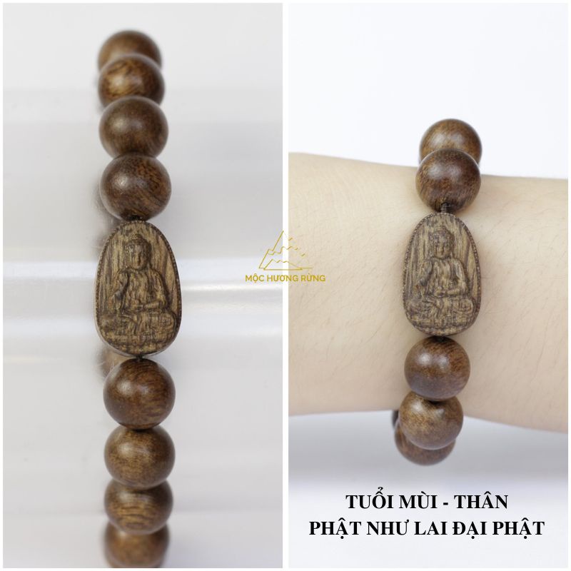 Vòng Tay Trầm Hương Mix Mặt Phật Bản Mệnh Size 8-10-12-14-16mm Cho Nam Và Nữ