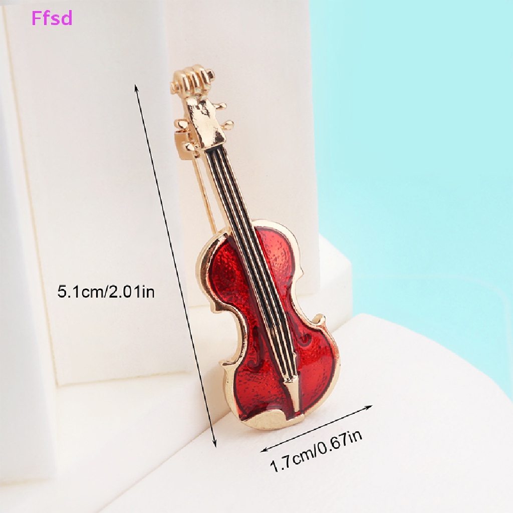 1 Ghim Cài Áo Hình Đàn Violin Màu Đỏ Thời Trang