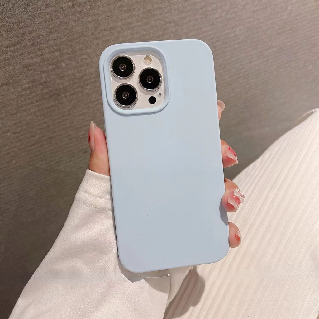 Ốp Điện Thoại Silicon Màu Trơn Thời Trang Cho IPhone 14 Pro MAX 12 13 Pro MAX