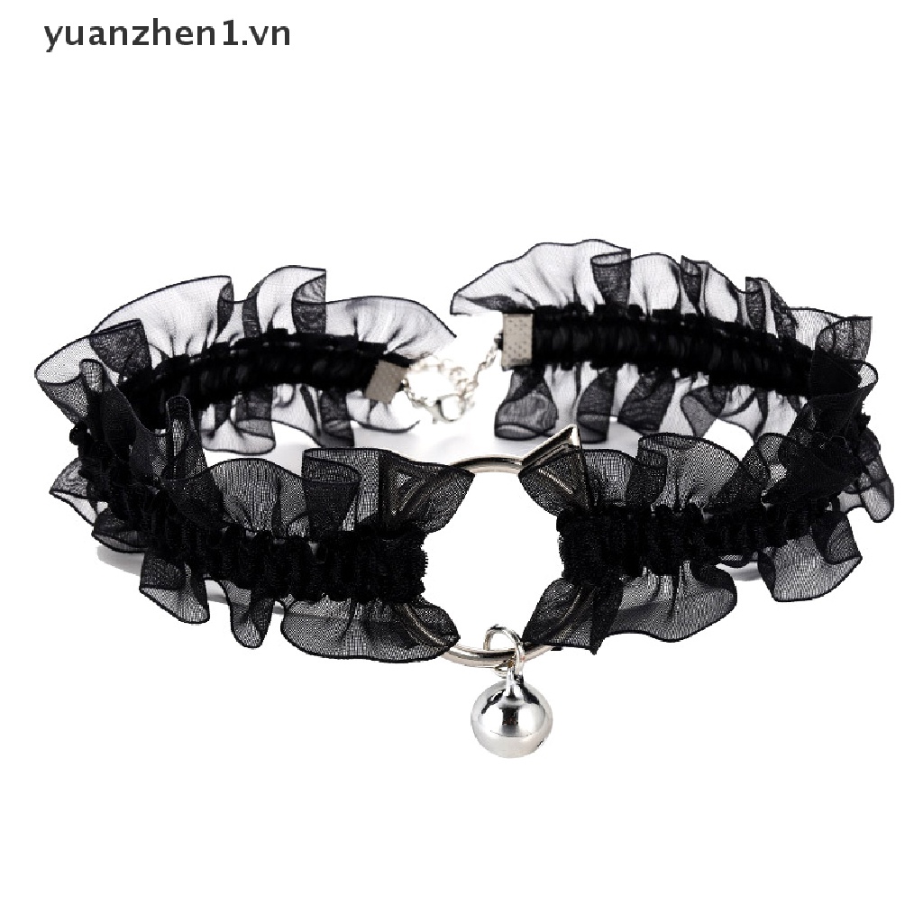 Vòng Cổ Choker Phối Ren Và Chuông Phong Cách Gothic Ngọt Ngào Dễ Thương Dành Cho Nữ