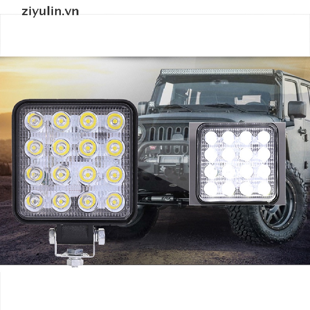 Đèn Pha LED Hình Vuông ziyulin 48W Chuyên Dụng Cho Xe Hơi Xe Tải