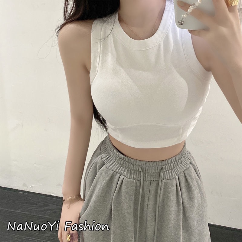 Áo Croptop Sát Nách Có Mút Đệm Ngực Phong Cách Thể Thao Hàng Mới Dành Cho Bạn Nữ