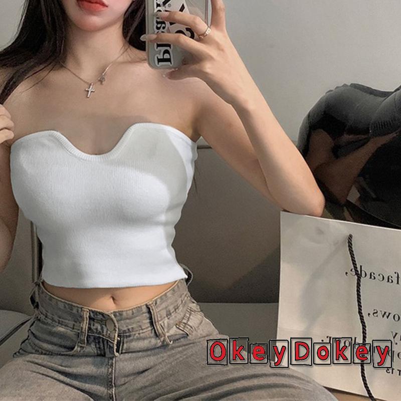 Áo Crop Top Không Tay Hở Lưng Màu Trơn Dành Cho Nữ